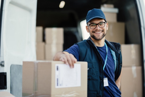 Man delivering packages from eCommerce businesses