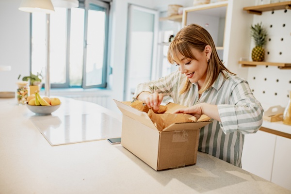 Woman getting speedy delivery for her package-1