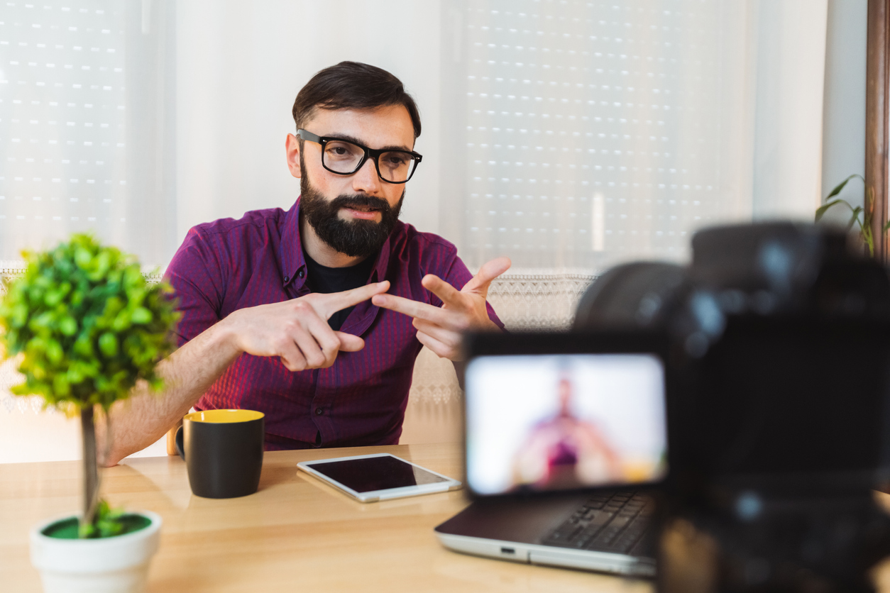 Man Recording Marketing Explainer Video
